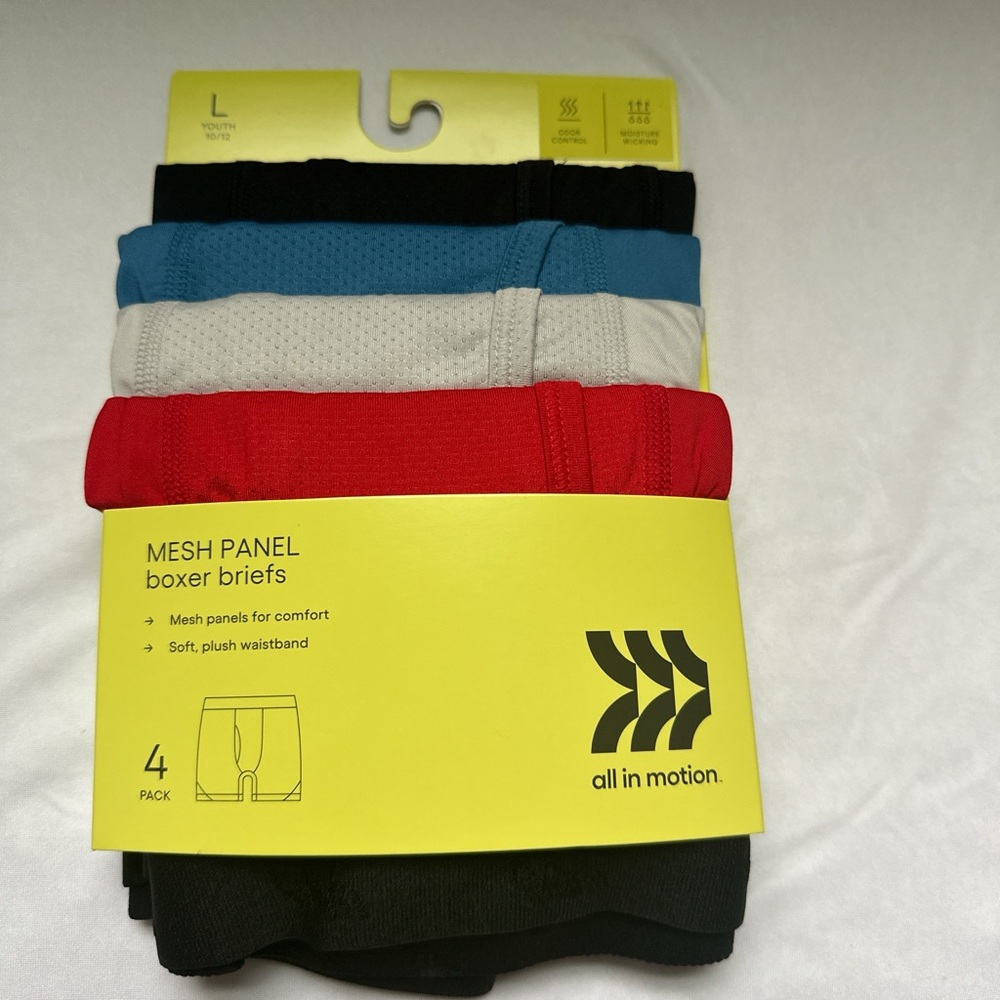 All in Motion Boys Boxer Briefs - Red, Blue, Gray, Black